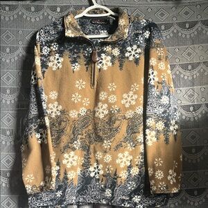 Woman’s Brown and Black Winter Paisley Sweater